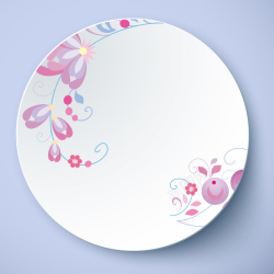 花边瓷盘简约盘子花纹图案矢量图高清图片