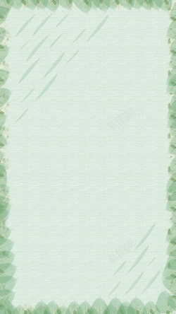 水彩叶片绿色淡雅小清新H5背景高清图片