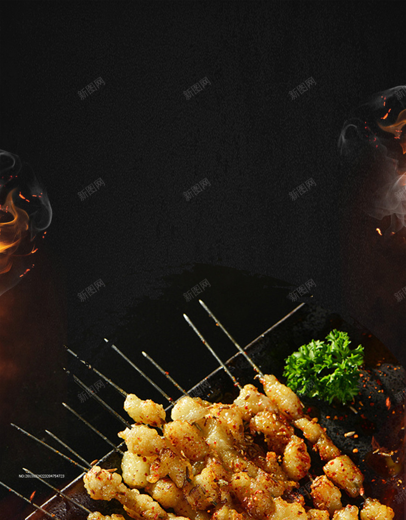 黑色背景简约烧烤美食海报psd设计背景_88icon https://88icon.com 中华美食海报 传统美食 烤肉串 烤肉海报 烧烤海报 羊肉串 美食海报 餐饮