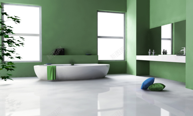 绿色环保时尚简约室内卫浴装修背景背景