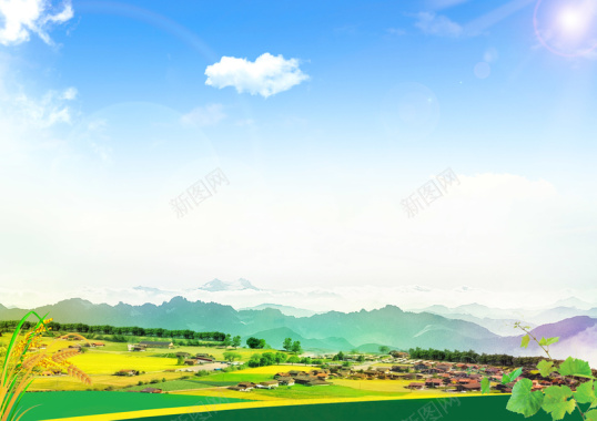 山村小镇户外风景平面广告摄影图片
