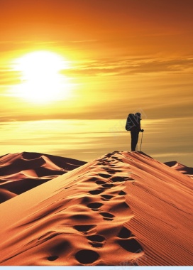 风景天空红日沙漠背景摄影图片