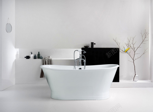 家装建材铸铁浴缸简约卫浴品牌广告背景背景