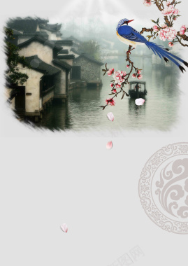 中国风手绘背景促销海报背景