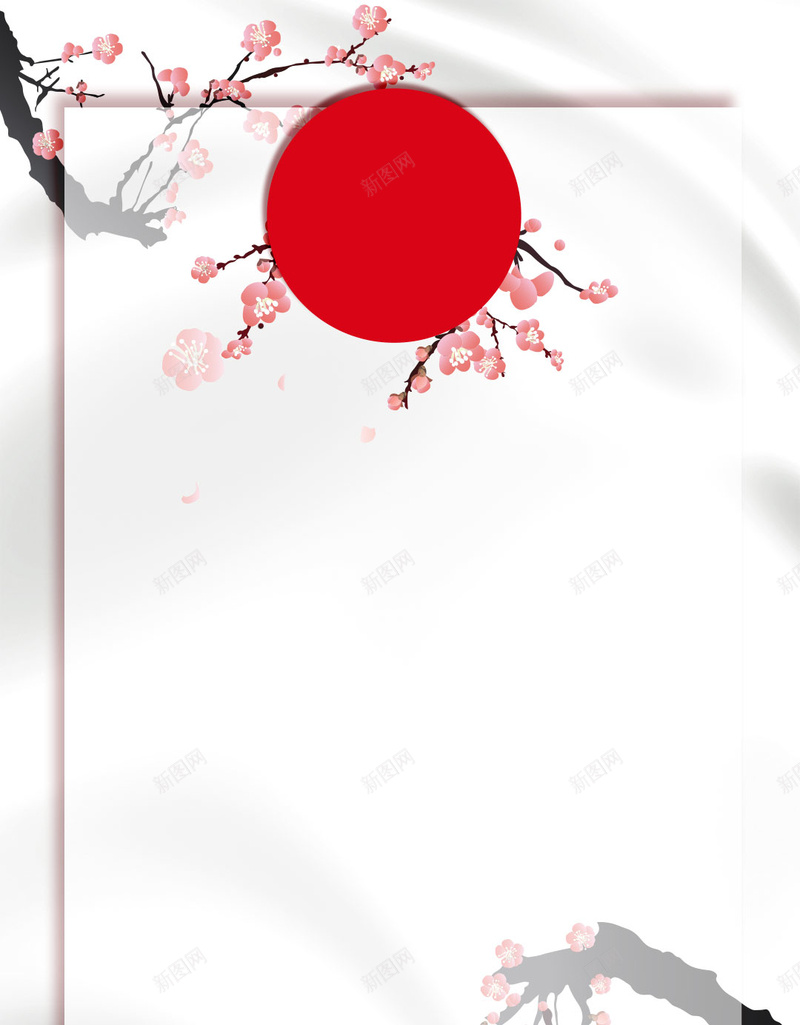 狗年2018节目单梅花边框花瓣丝绸材质H5背景psd设计背景_88icon https://88icon.com 2018节目单 丝绸材质 中国风 创意 古风 梅花 狗年 花瓣 边框