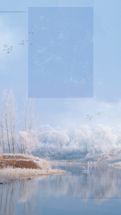 美丽雾凇简约雾凇岛雪色美景旅游海报高清图片