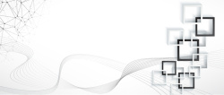 高端大气科技商务科技几何流动线条白色banner高清图片