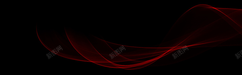 红色线条科技抽象线条banner背景