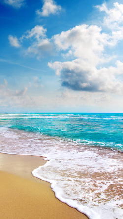 海浪倒影海滩海浪蓝天H5背景高清图片