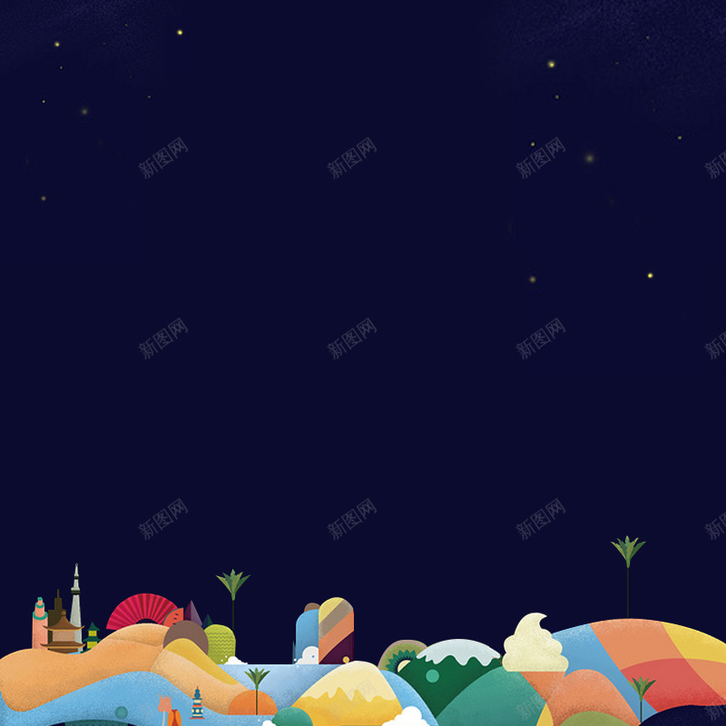 卡通手绘童装睡衣蓝色PSD分层主图背景素psd设计背景_88icon https://88icon.com 主图 儿童床 卡通背景 床单 床垫 彩色房子 手绘背景 淘宝 直通车 睡衣 童装 童鞋 蓝色背景