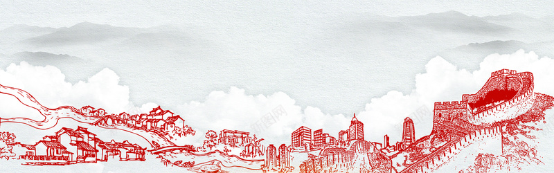 淘宝八一建军节中国风手绘海报背景背景