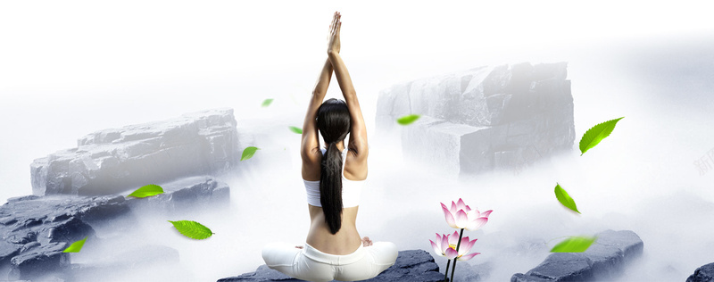 中国风瑜伽运动养生背景背景