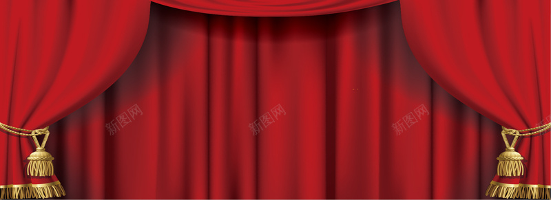 红色舞台幕布背景矢量图背景