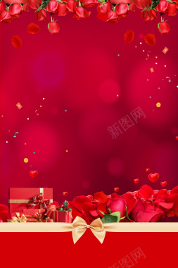 红色艳丽玫瑰背景元素背景