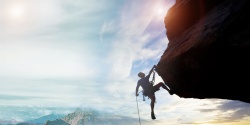 极限挑战缤纷大气登山攀岩高清图片