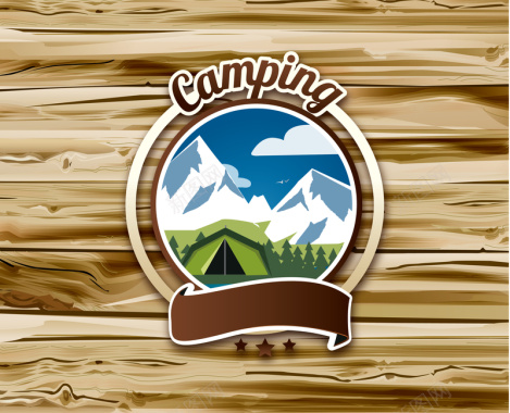 木板木纹纹理山峰logo背景矢量图背景