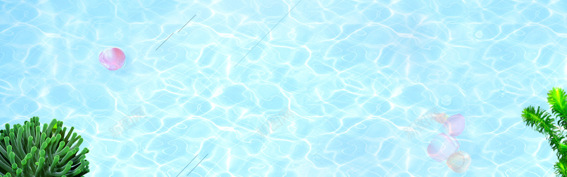 暑假泳池文艺波光粼粼蓝色背景背景