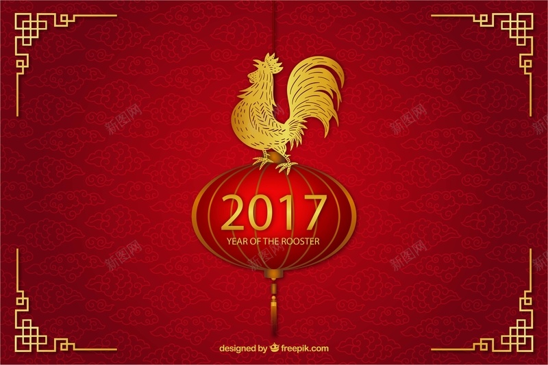 矢量鸡年2017年背景ai设计背景_88icon https://88icon.com 2017年 中国风 剪纸 古典 复古 大公鸡 新年 海报 灯笼 矢量 红色 背景 鸡年 矢量图