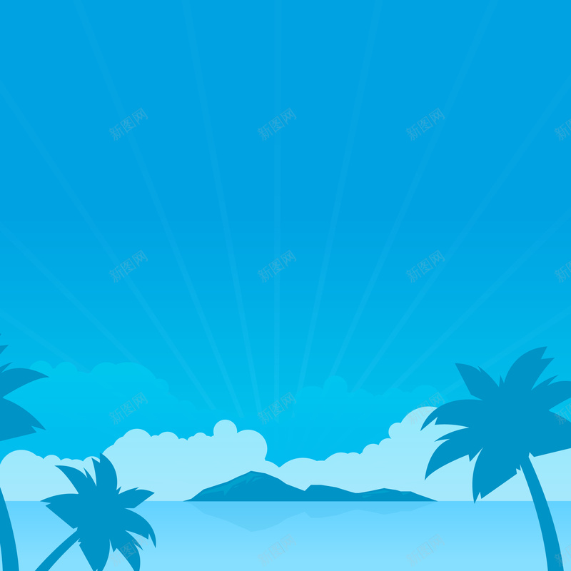 蓝色夏季沙滩度假海报矢量背景ai设计背景_88icon https://88icon.com 休闲 夏季 大海 娱乐 度假 开心 沙滩 海报 激情 狂欢 矢量背景 蓝色 矢量图