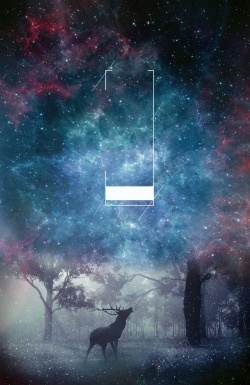 梦幻紫色麋鹿头梦幻紫色星空活动海报高清图片