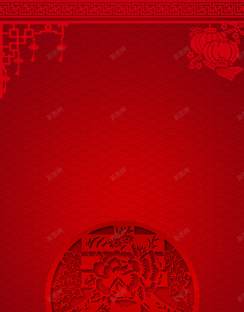 红色中国风春节纹理PSD分层H5背景psd设计背景_88icon https://88icon.com H5 PSD分层 中国风 喜庆 新年 春节 渐变 灯笼 红色 纹理 背景 花纹 边框 除夕