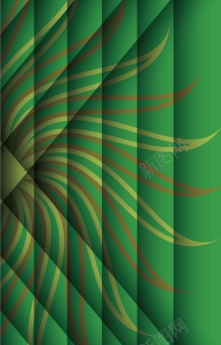 绿色竹竿上的花纹背景矢量图背景