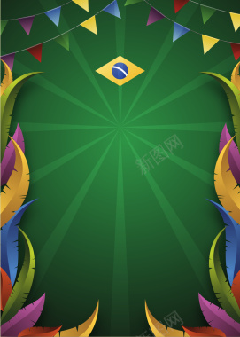 南美风的巴西旅游兼狂欢节活动海报背景矢量图背景
