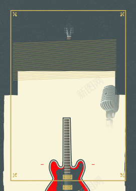 音乐歌唱比赛吉他画框海报广告背景背景