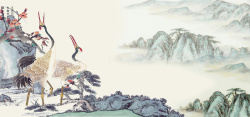 古诗词海报中国风山水水墨高清图片