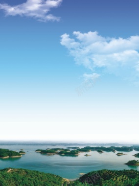 风景蓝天白云大海石头背景摄影图片