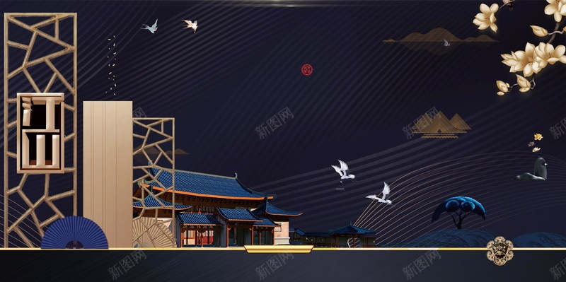 新中式地产高端地产开幕背景psd设计背景_88icon https://88icon.com PSD源文件 PSD素材 中国风 中式 中式地产 分层文件 别墅院子 古典 复古 庭院 新中式 背景模板 背景海报 背景素材 高清背景