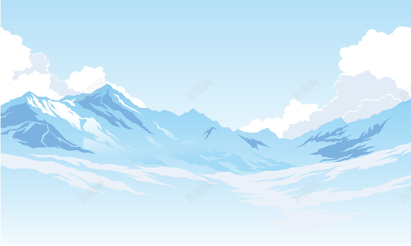 手绘蓝天白云雪山背景矢量图ai设计背景_88icon https://88icon.com 卡通 手绘 白云 童趣 背景 蓝天 雪山 矢量图