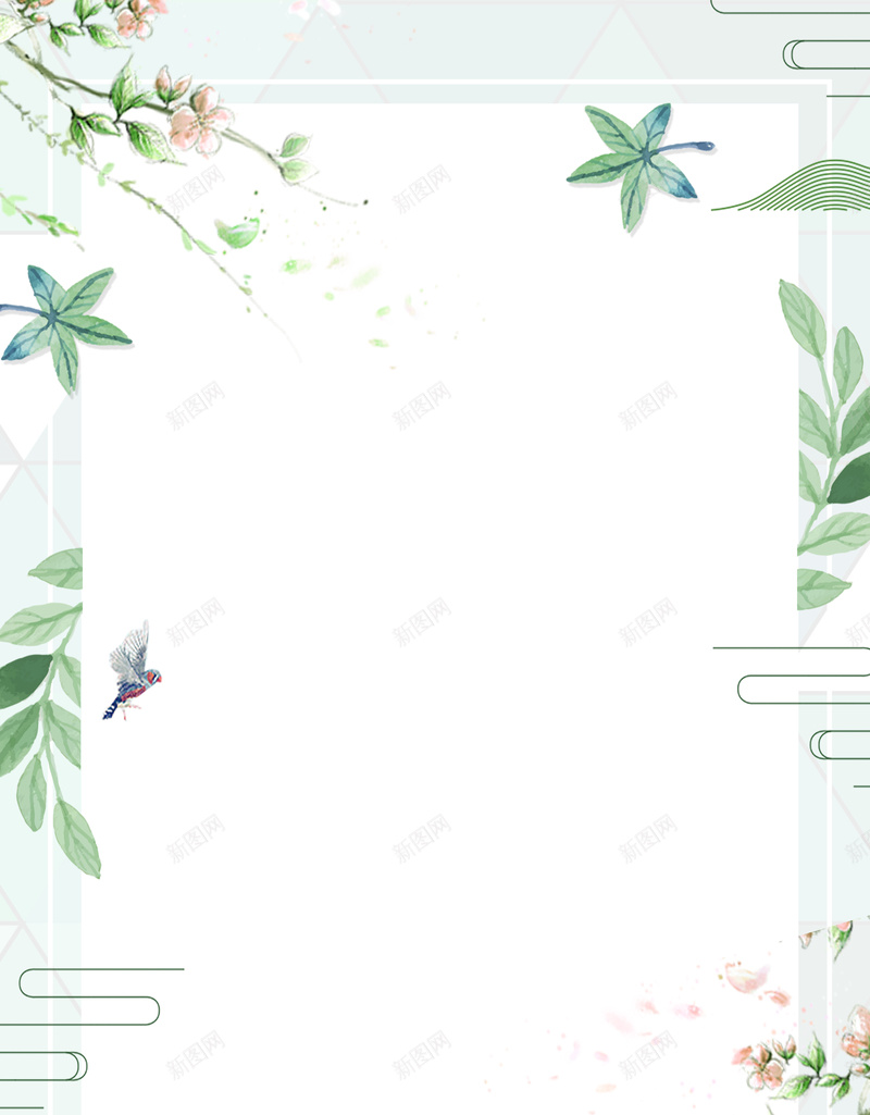 绿色清新植物花卉初春春季上新促销海报psd设计背景_88icon https://88icon.com 2018 上新 促销 初春 女装 小清新 早春焕新 春天 春季 春装 植物 碎花 绿色 花朵