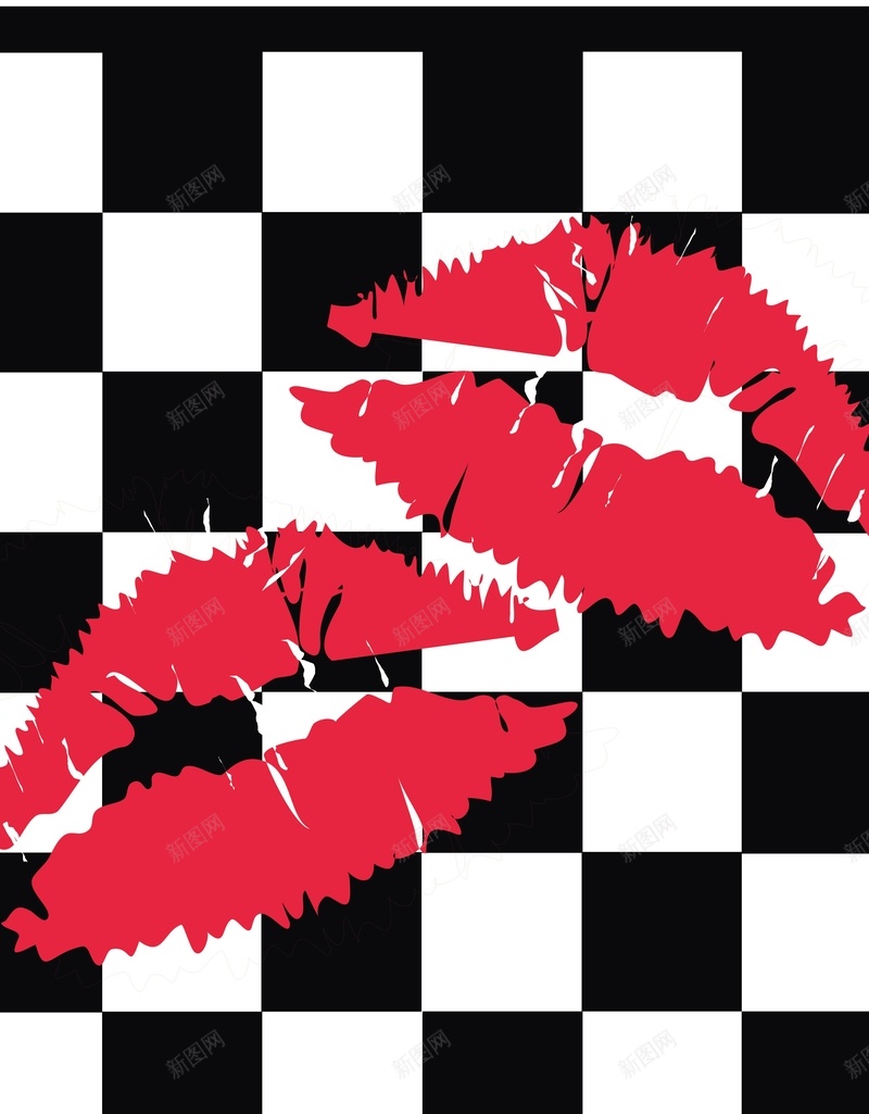 黑白方块上的红唇印背景矢量图ai设计背景_88icon https://88icon.com AI 方块 欣喜 海报 矢量素材 简约 红唇印 背景 高清背景设计图 黑白 矢量图
