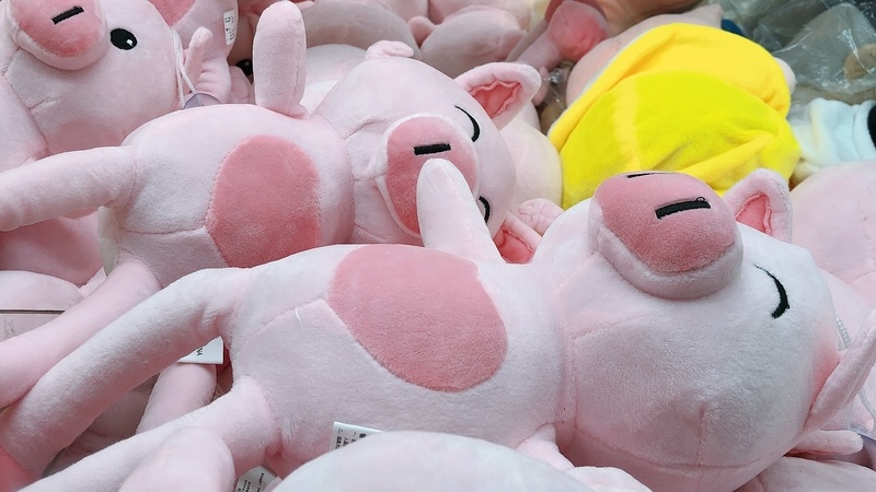 娃娃机小猪玩具jpg设计背景_88icon https://88icon.com 毛绒小猪 毛绒玩具 粉红色的背景 网红ins背景