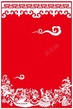 矢量简约扁平中国传统红色底纹背景