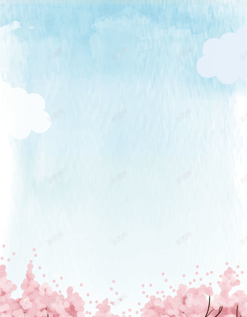 文艺清新樱花林桃花林海报背景矢量图ai设计背景_88icon https://88icon.com 手绘 文艺 桃花林 梦幻 樱花 樱花林 水彩 泼墨 浪漫 清新 粉色 花瓣 蓝天 质感底纹 矢量图
