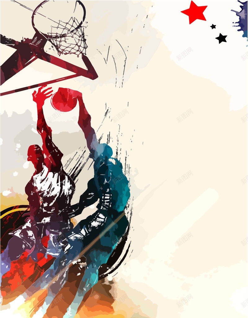 矢量水彩校园篮球运动会体育竞赛海报ai设计背景_88icon https://88icon.com 体育 励志 校园 水彩 海报 激情 矢量 竞赛 篮球 运动会 矢量图