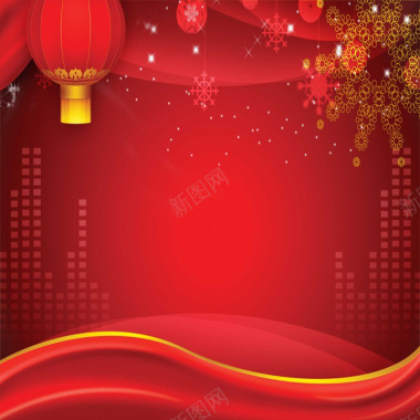 烟花灯笼酒红色春节背景背景