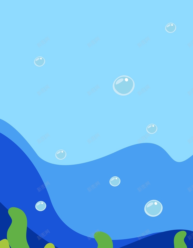 简约小清新海洋蓝色广告cdr设计背景_88icon https://88icon.com 卡通 大气 小清新 广告 水泡 海洋 海藻 简约 蓝色