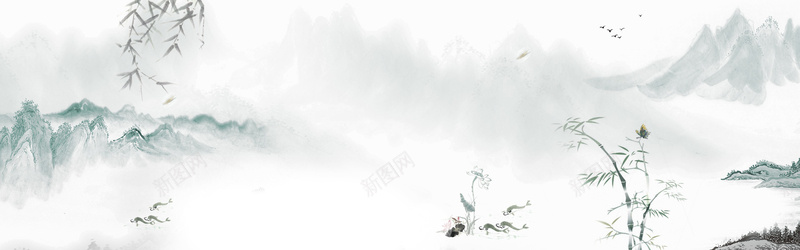 水墨山水背景psd设计背景_88icon https://88icon.com 中国风 国画 山水画 山水画模板下载 山水画素材下载 水墨画 海报banner 白描 背景素材 高清