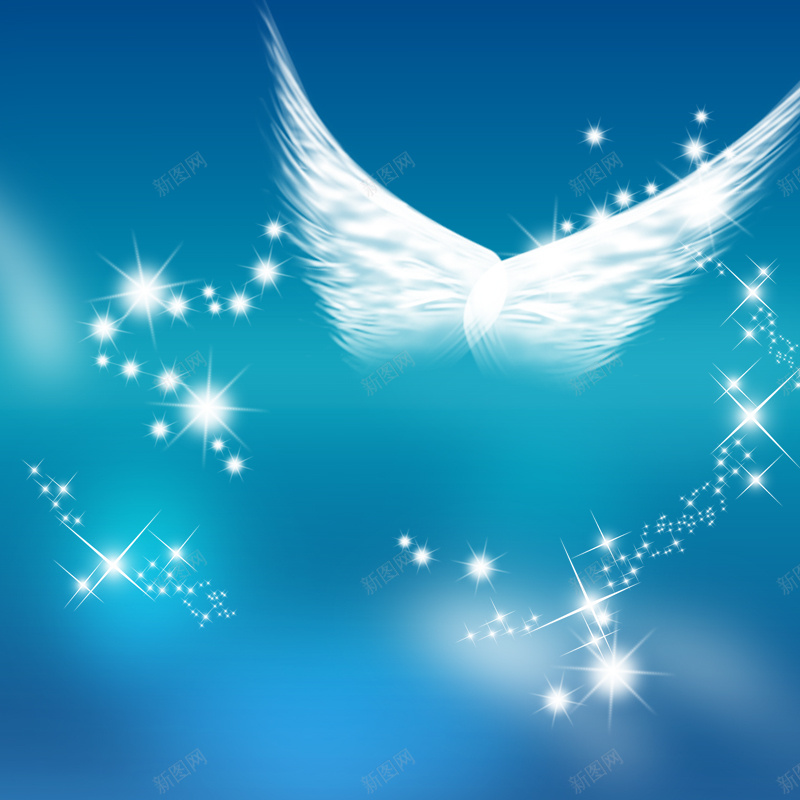 蓝色渐变羽毛翅膀背景图psd设计背景_88icon https://88icon.com 主图 化妆品 唯美 女装 小清新 护肤品 文艺 浪漫 渐变 简约 蓝色
