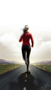 女人运动奔跑背景背景