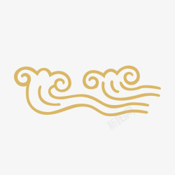 海浪纹理海浪式祥云装饰案矢量图高清图片