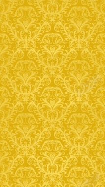 金黄色花纹底纹H5背景背景