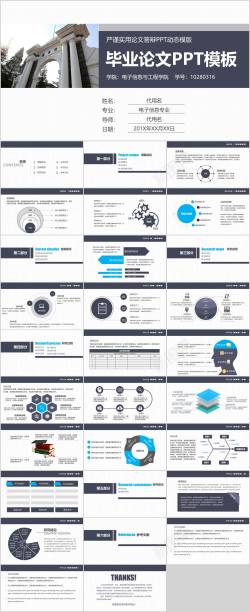 本科论文模板蓝灰简约论文答辩模板