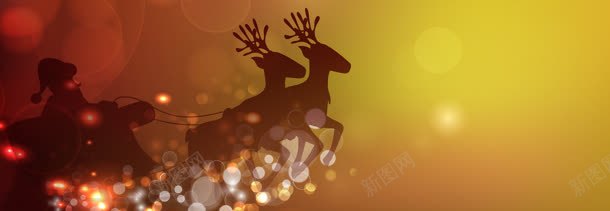 圣诞节背景jpg设计背景_88icon https://88icon.com 圣诞老人 小鹿 气泡 金色 雪橇