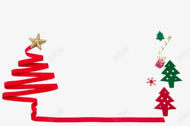 红色圣诞树png免抠素材_88icon https://88icon.com 五角星 圣诞节装饰 彩带圣诞树 绿色圣诞树