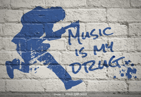 音乐是我的毒品主题海报背景矢量图背景