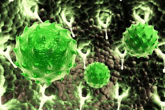 绿色带刺细胞体背景